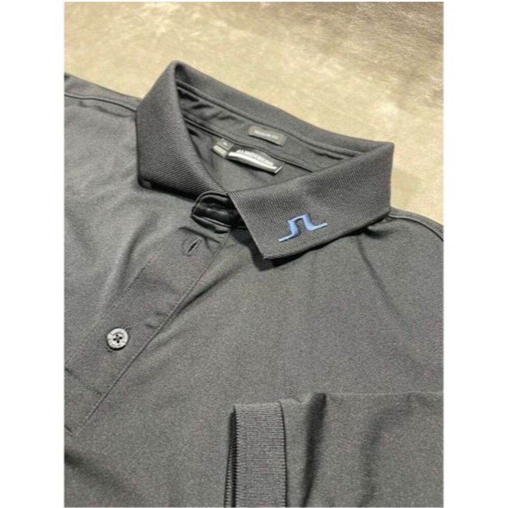 J.Lindeberg Polo Shirt Men's XL Black Short Sleeve Regular Fit Golf Outdoor
